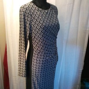 Ralph Lauren Ruched Houndstooth Dress Size 14